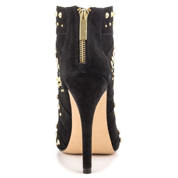 Bebe High Heel Peep Toe Booties with Studs - Picture 5 of 8